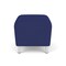 Lesro Siena Lounge Reception 1 Seat Bench, Brushed Steel, OH Cobalt Upholstery SN1001 - alternate 2